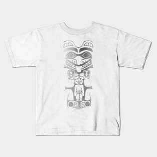 Tribal Totem, Silver Grey Kids T-Shirt